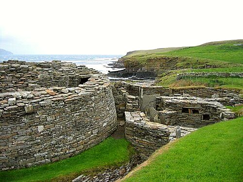 Midhowe Broch on the west coast of Rousay