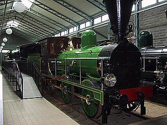 A painstakingly restored British 0-6-0 "Neilson and Company" 0-6-0 steam locomotive, used in Finland from 1869 well into the 1920s, preserved at the Finnish Railway Museum