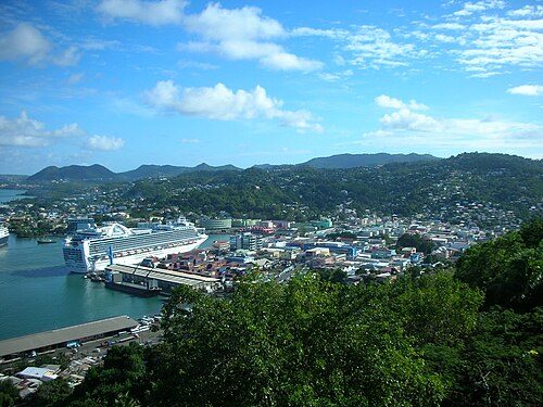View of the capital city of Castries