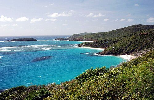 The island of Mustique in the Grenadines
