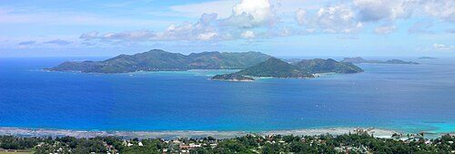 View of Praslin, the second largest island of Seychelles