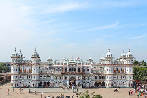 Janaki Mandir in Janakpur, the temple where the Hindu goddess Sita married Lord Rama in Nepal.