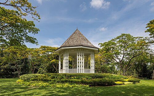 Built in 1930, the bandstand in the Singapore Botanic Gardens is one of its most recognisable structures.[1]