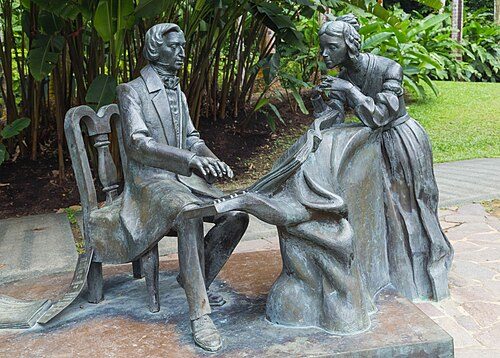 The monument to Chopin in the Singapore Botanic Gardens, just south of Symphony Lake.