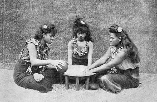 Studio photo depicting the Samoa ʻava ceremony, 1911