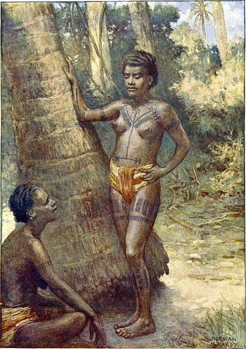 Tattooed women of Rennell Island, 1911.