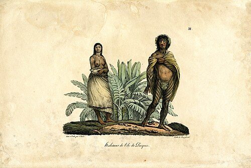 Rapa Nui people, painted by Louis Choris, 1816