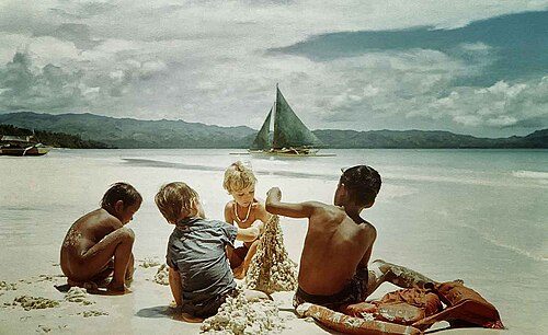 Tourists in Boracay, 1985
