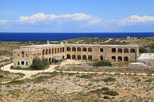 The building purposely built as barracks, later used for quarantine and hospital