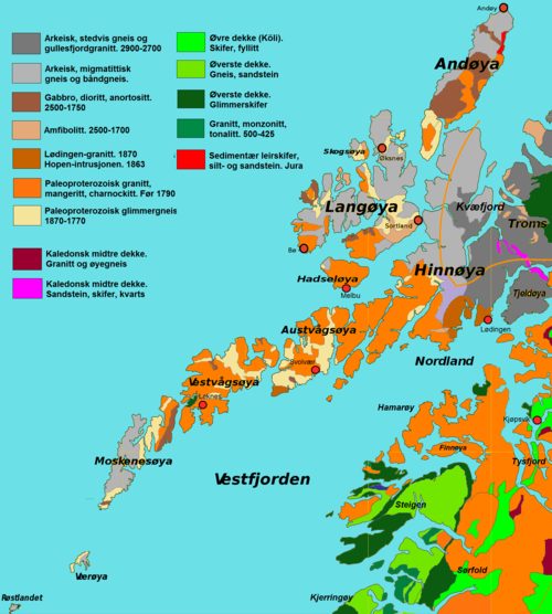 Geological map of Lofoten and Vesterålen
