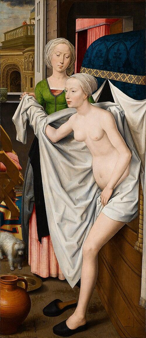 Bathsheba at her Bath by Hans Memling, c. 1485