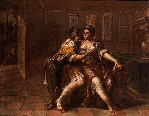 David and Bathsheba depicted in an anonymous 17th-century painting