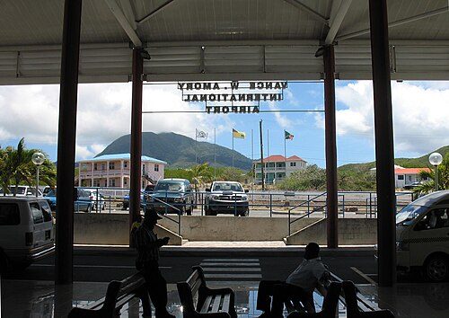 The view looking inland from the Nevis airport in 2008