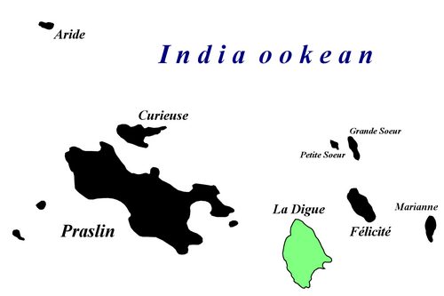 La Digue is to the east of Praslin