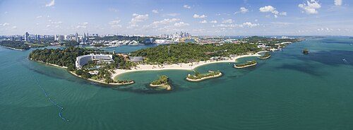 Aerial views of Sentosa's diverse landscapes