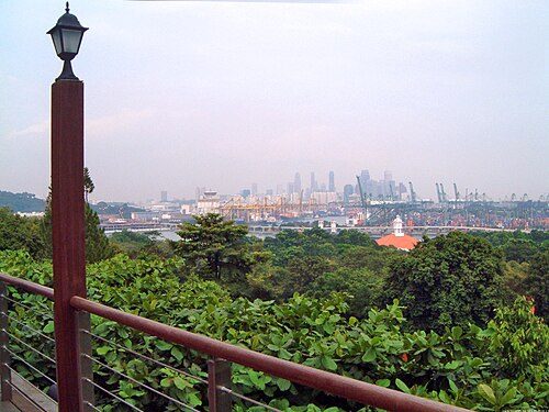 View from Imbiah Lookout to mainland Singapore