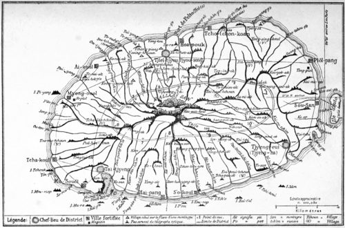 1894 map of Quelpaërt or Tchæ-Tchiou