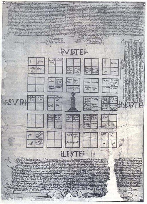 Print of the second foundation of Mendoza, 1562