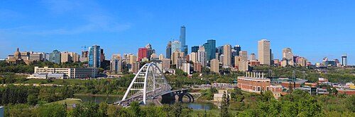 A panoramic view of Edmonton's skyline