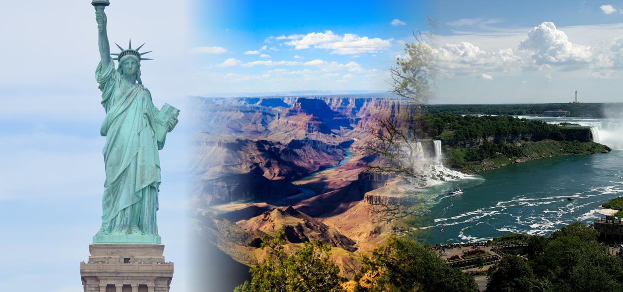 North America: Statue of Liberty, Grand Canyon, Niagara Falls
