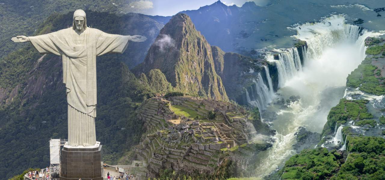 South America: Christ the Redeemer (statue), Machu Picchu, Iguazu Falls