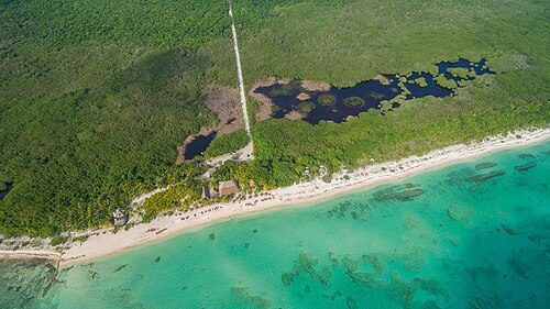 Aerial of Palancar Beach on Cozumel
