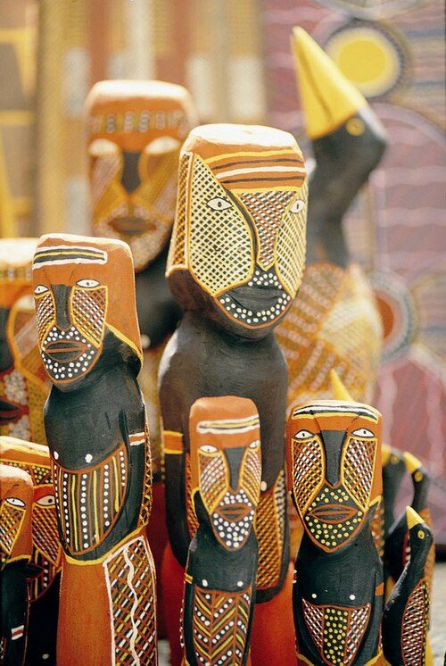Tiwi Island decorated carvings, 2005.