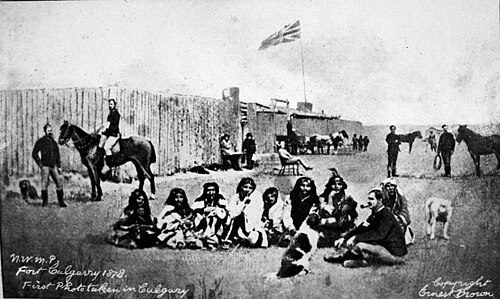 In 1875, the North-West Mounted Police erected Fort Calgary to police the area.