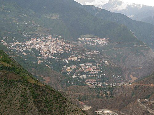 View of Artvin from Deriner Dam.