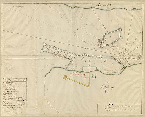 Map of the harbour and nearby fortifications of Kronstadt, 1724