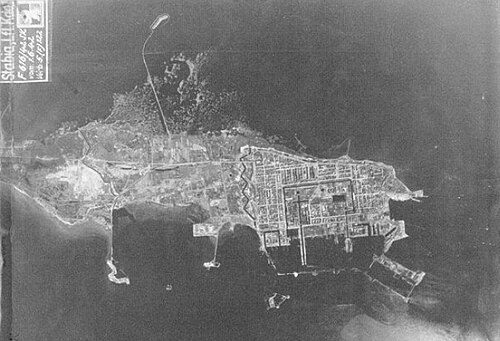 German aerial reconnaissance shot of Kronstadt, June 1, 1942