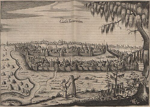 A view of Kazan by Adam Olearius (1656)
