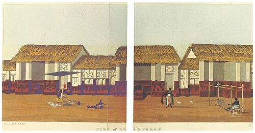 Kente weaver on Adum Street in Kumasi, Ghana, 1819