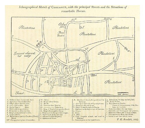 Bowdich's sketch of Kumasi c. 1817[22]
