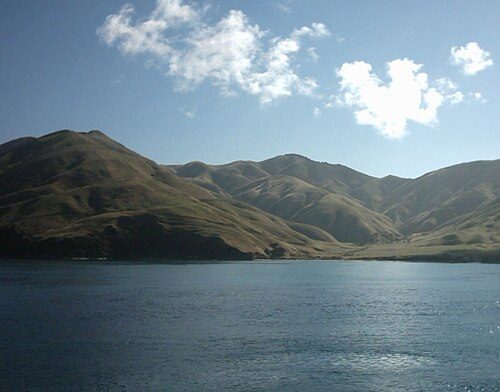 The Marlborough Sounds as seen from the Wellington-Picton ferry.